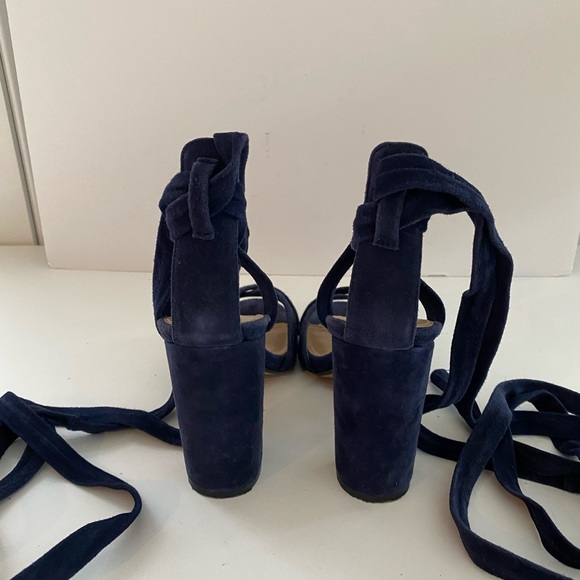 Steve Madden midnight blue suede strappy sandal - Picture 3 of 5